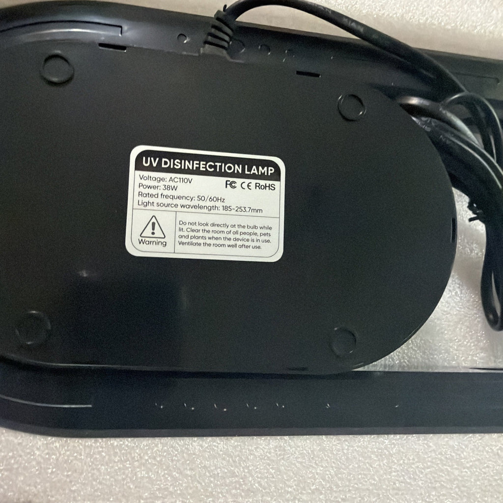 UV-C Disinfection Sterilizer Lamp with Remote 360° UV Germ Killer Black