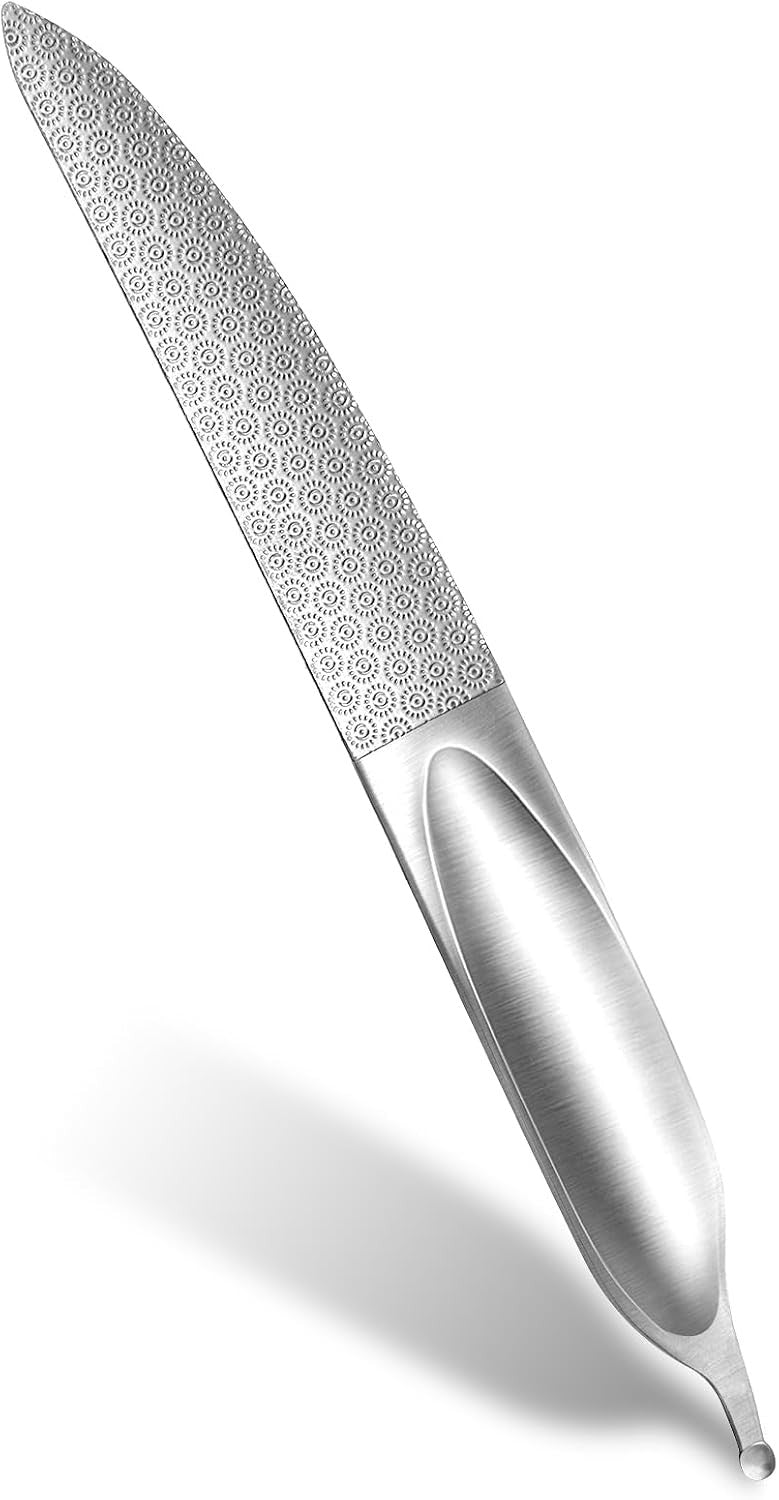 Metal Curved Nail File for Thick Nails - Double-Sided Toenail Grooming Tool