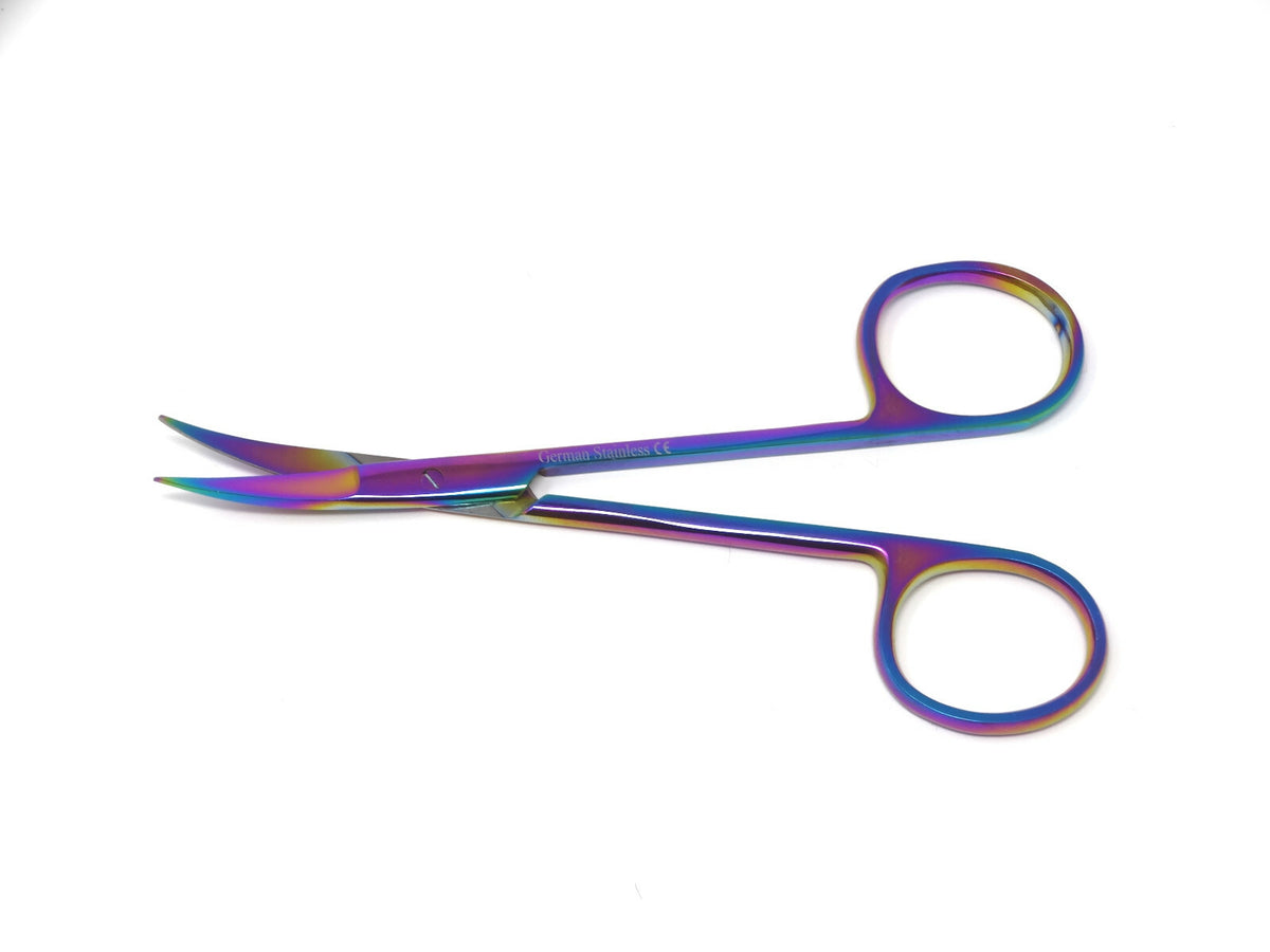 Facial Hair Scissors - Titanium 4.5 Inch Grooming Shears for Beard Mustache Nose Hair Trimming
