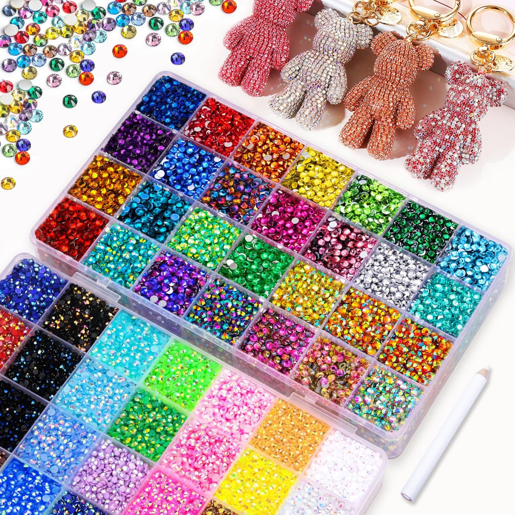 56000 Pcs Rhinestones Bedazzling Kit with 56 Colors & Tools for DIY Crafts