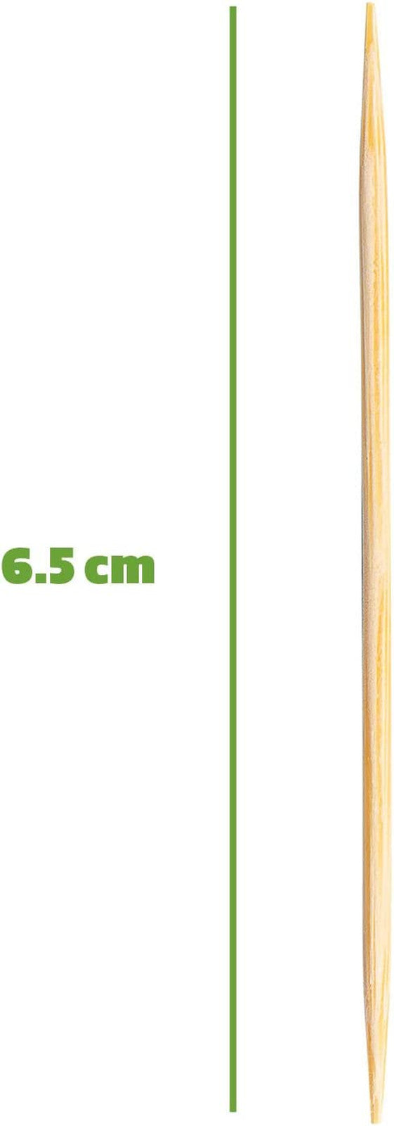 Wooden Bamboo Toothpicks - Food Grade, 1500 Count, Round Double Pointed