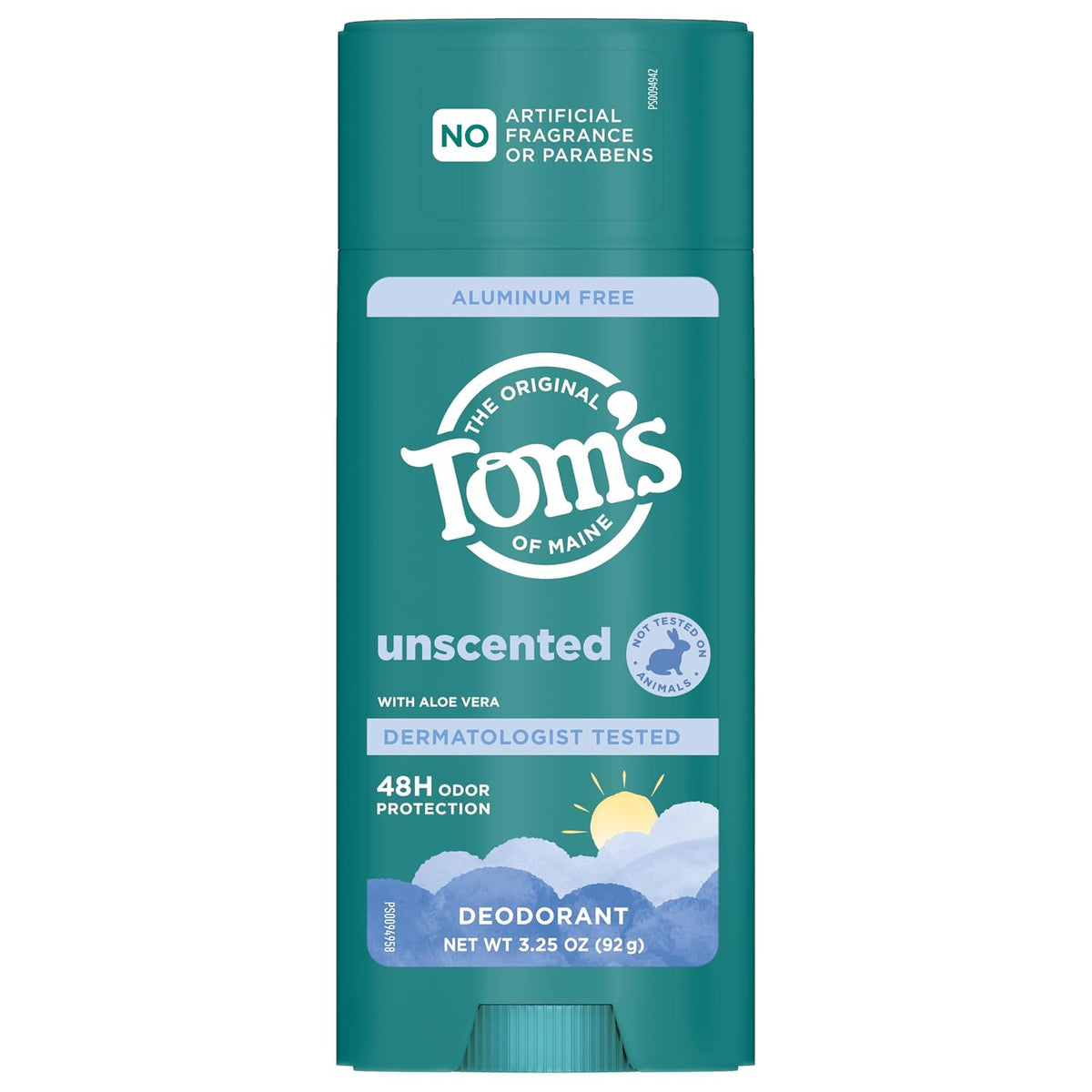 Unscented Natural Deodorant for Men & Women - Aluminum Free 3.25 oz