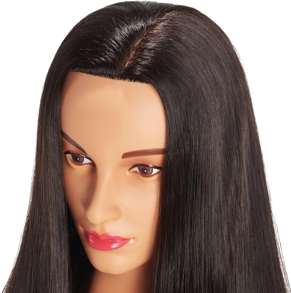 26-28 Inch Synthetic Hair Mannequin Head for Hair Styling, Straight, Free Clamp