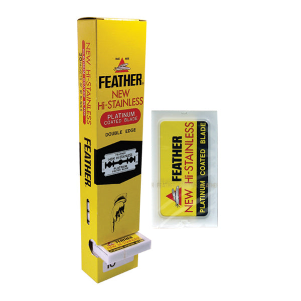 Feather Stainless Platinum Coated Double Edge Safety Razor Blades - 200 Pack