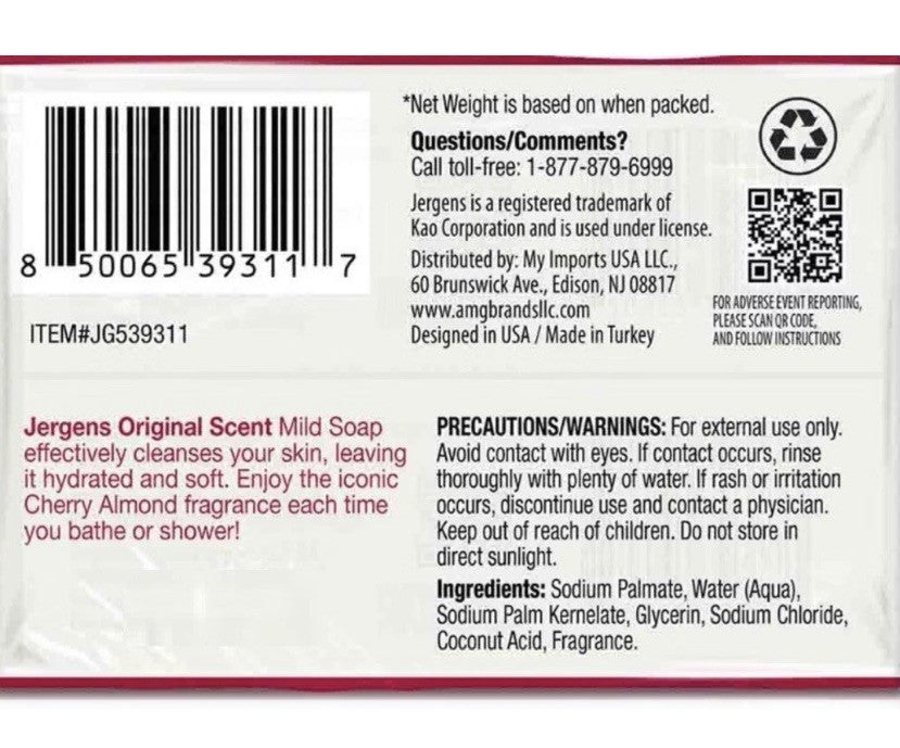 12 Pack Jergens Mild Soap Cherry Almond Scent | 24 Bars, 3oz Each