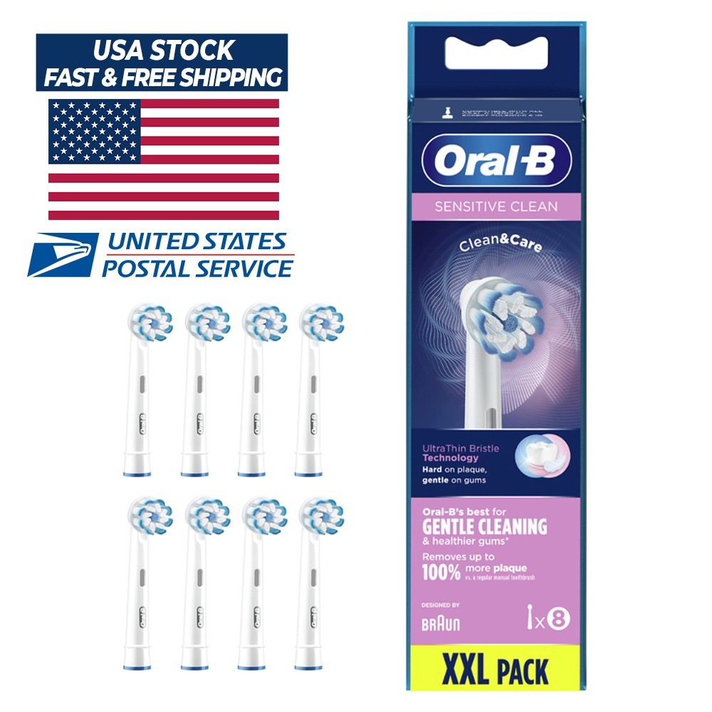 Oral-B Sensitive Clean Replacement Toothbrush Heads 8-Pack
