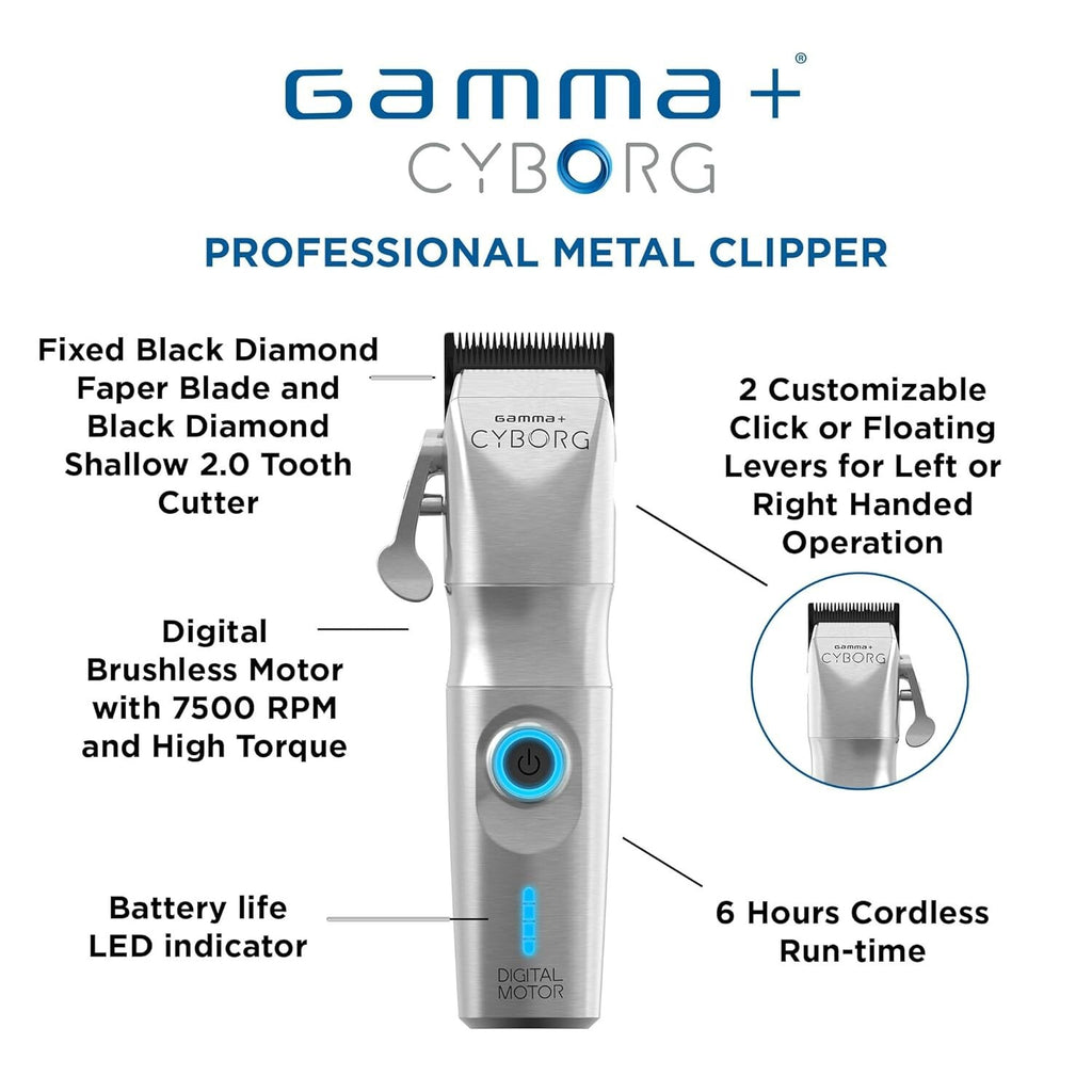 Digital Brushless Cordless Hair Clipper with Zero Gap Blades and Lefty Lever