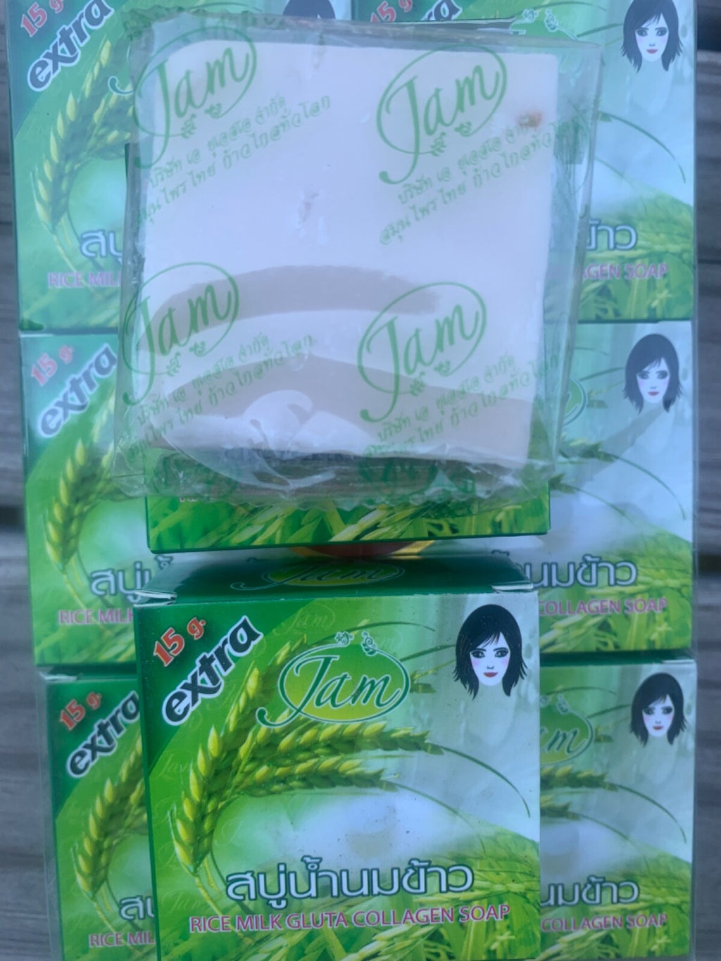 Herbal Rice Milk Soap Bars for Face & Body - Handmade Collagen Skin Care, 12 Pack