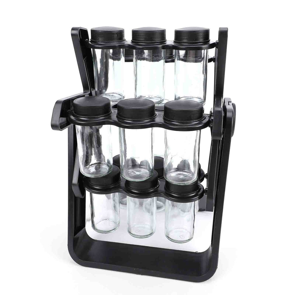 18 Jar Rotating Spice Rack Organizer with Labels and Funnel - Kitchen Counter Storage