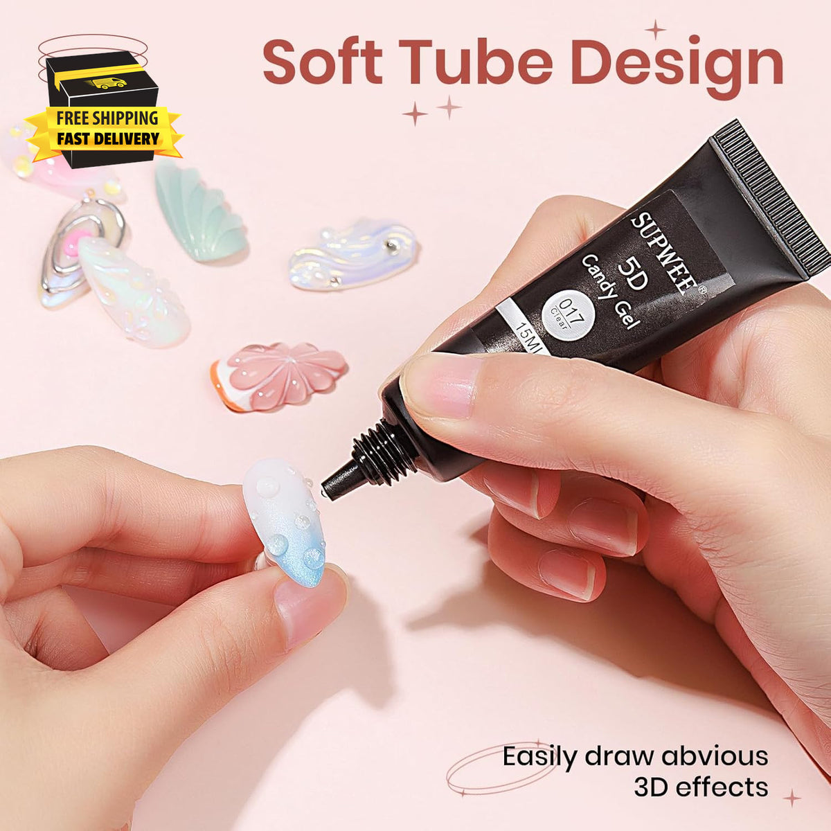 Clear 3D Nail Art Sculpting Gel for DIY Nail Design & Decoration
