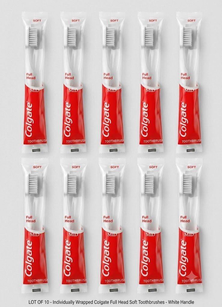 Adult Soft Toothbrushes 10 Pack - Individually Wrapped, Gentle Cleaning