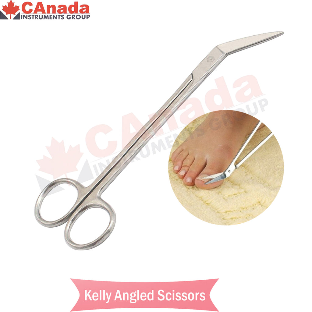 Extra Long Angled Toe Nail Scissors - Stainless Steel Chiropody Clippers