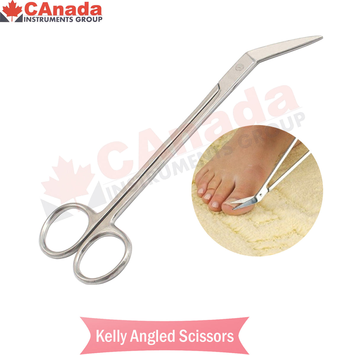 Extra Long Angled Toe Nail Scissors - Stainless Steel Chiropody Clippers