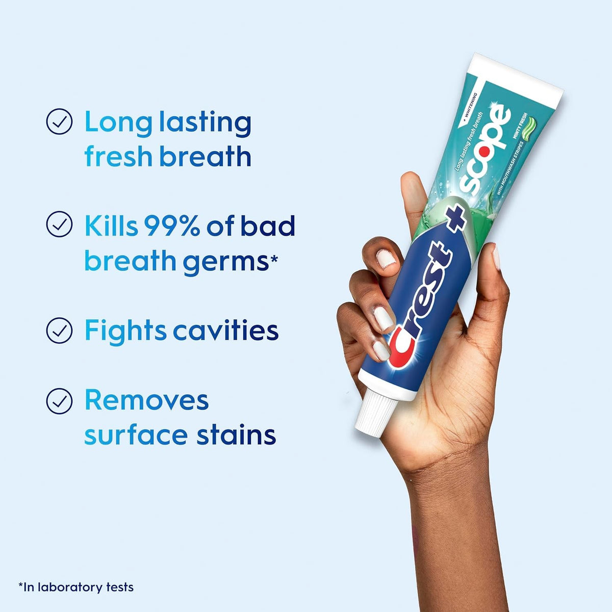 Crest + Scope Whitening Toothpaste Pack of 3 - Fluoride Anticavity Mint