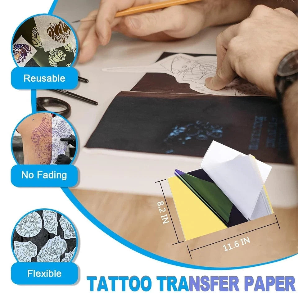 3mm Tattoo Practice Skin Kit with 10 Transfer Papers - 13Pcs