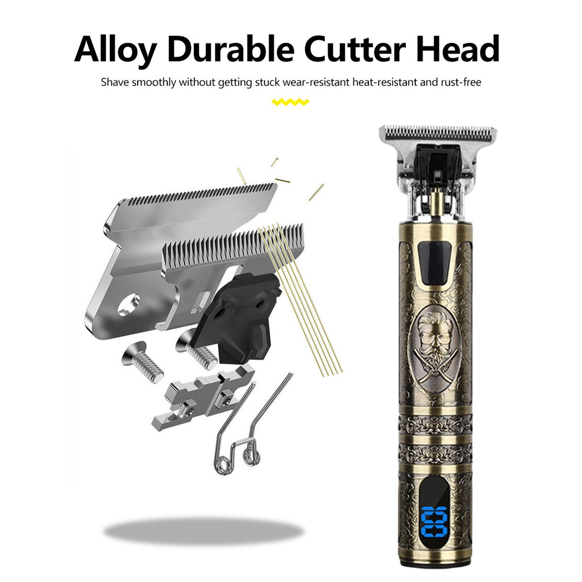Cordless Men’s Hair Clippers & Beard Trimmer Set with Titanium Blades