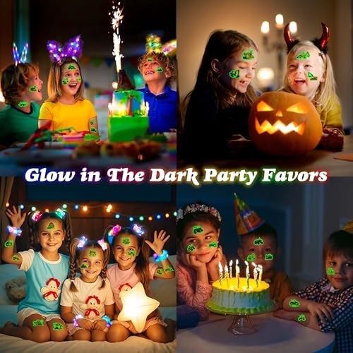 Glow-in-the-Dark Tractor Temporary Tattoos - 96 Pcs Pre-Cut Kids Tattoos