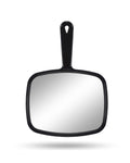 Hand Mirror with Large Reflection Surface for Hairdressing and Personal Use — Black, 10.3L x 7.4W