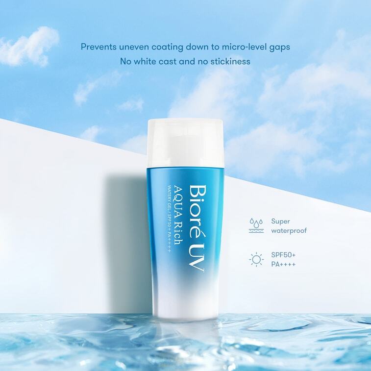 Biore UV Aqua Rich Watery Gel SPF50+ PA++++ 70ml - Waterproof Sunscreen