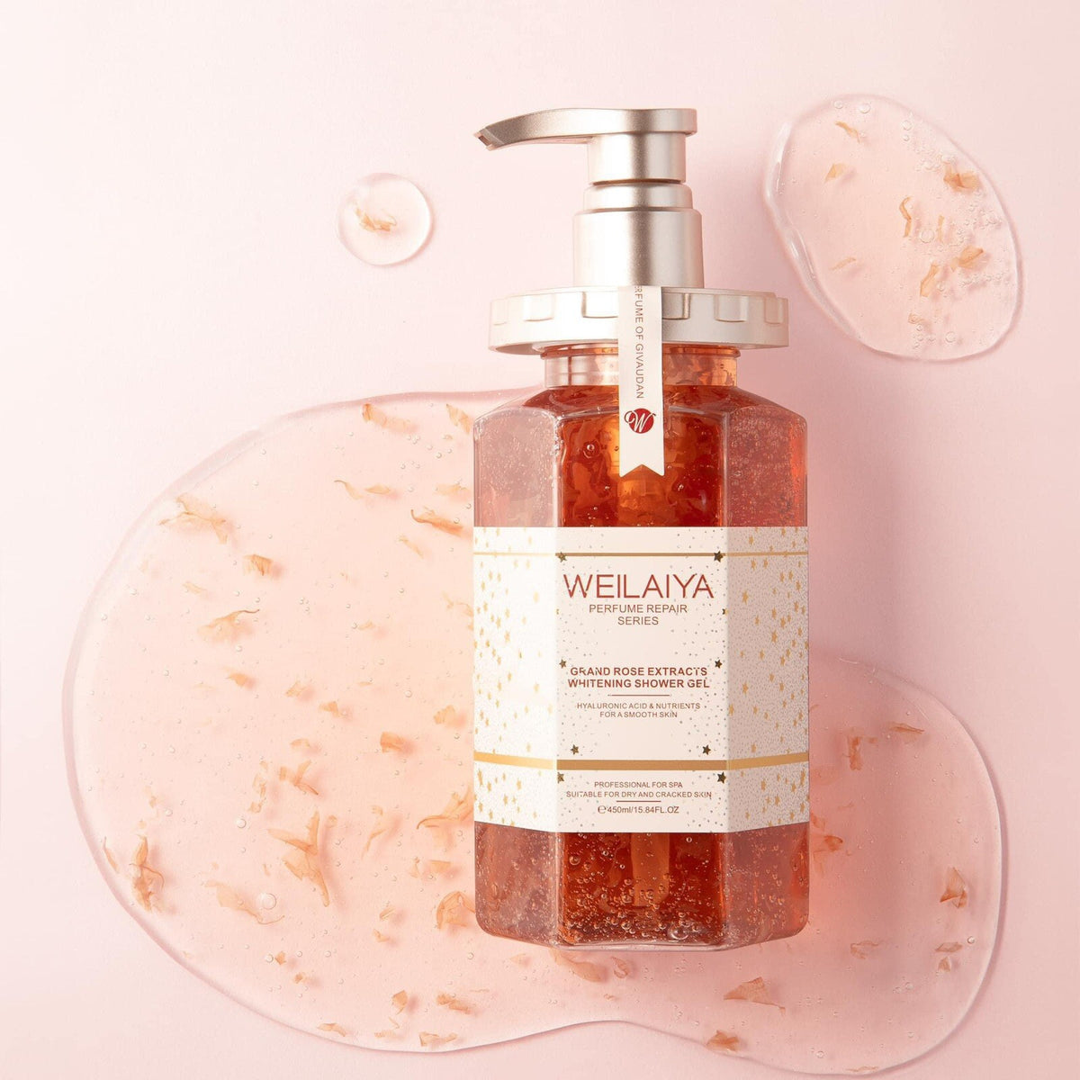 Damask Rose Extract Shower Gel 450mL - Luxurious Whitening & Fragrance