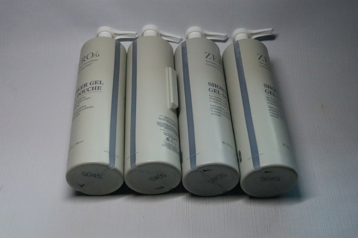 Gilchrist & Soames Zero % Shower Gel 15oz - Hotel-Quality, Naturally Kind Formula (Qty 4 Bottles)