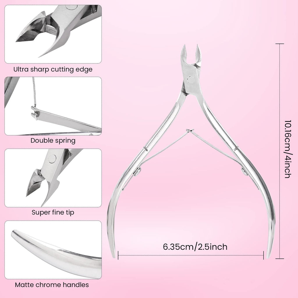 Professional Stainless Steel Cuticle Nippers with Ergonomic Handle