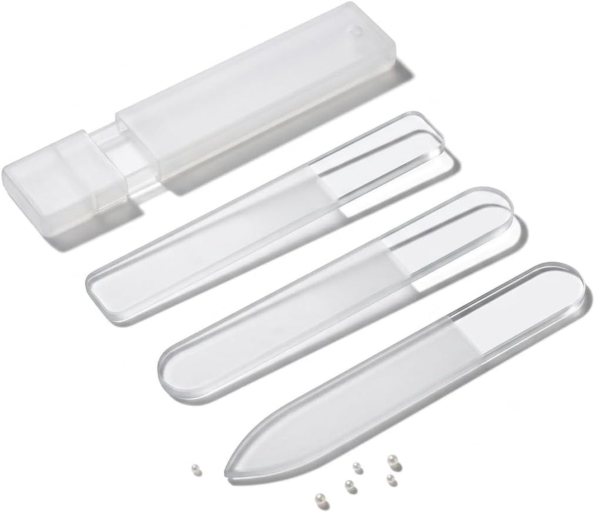 Nano Glass Nail File Set - 3 Shapes with Protective Cases - Manicure Tools