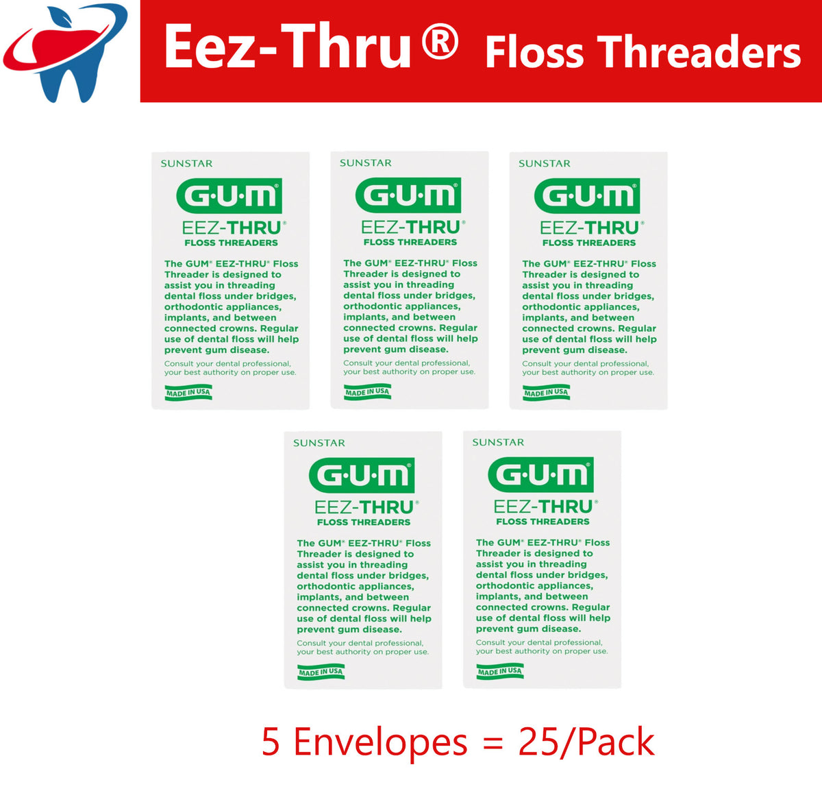 Dental Floss Threaders 50-200X for Braces Bridges Implants - Pack of 50 Pieces