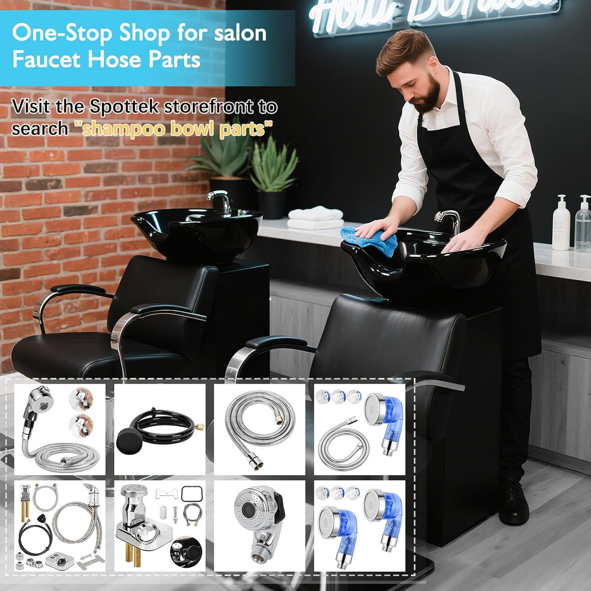 Shampoo Sink Vacuum Breaker Kit for Salon Shampoo Bowls Replacement Parts