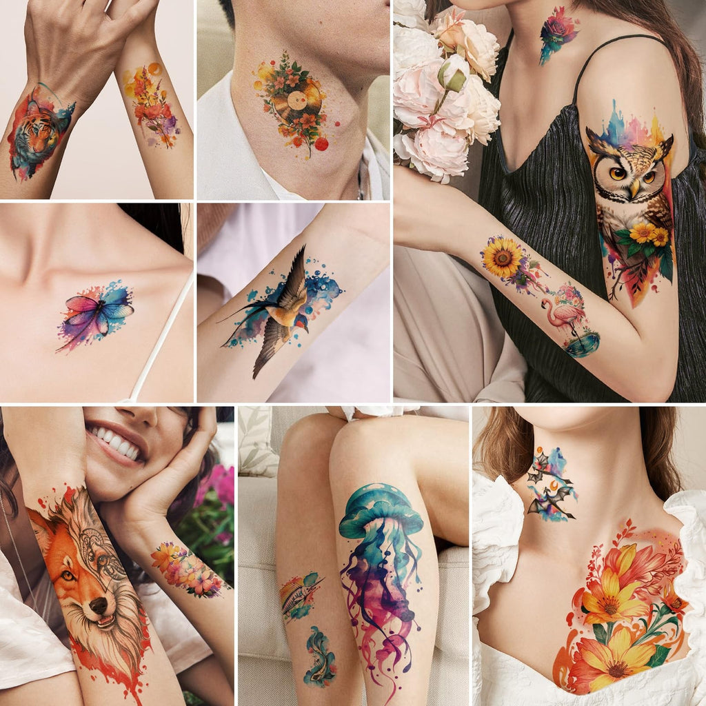 Impermeable Temporary Tattoos Set - Realistic Small & Large Sheets