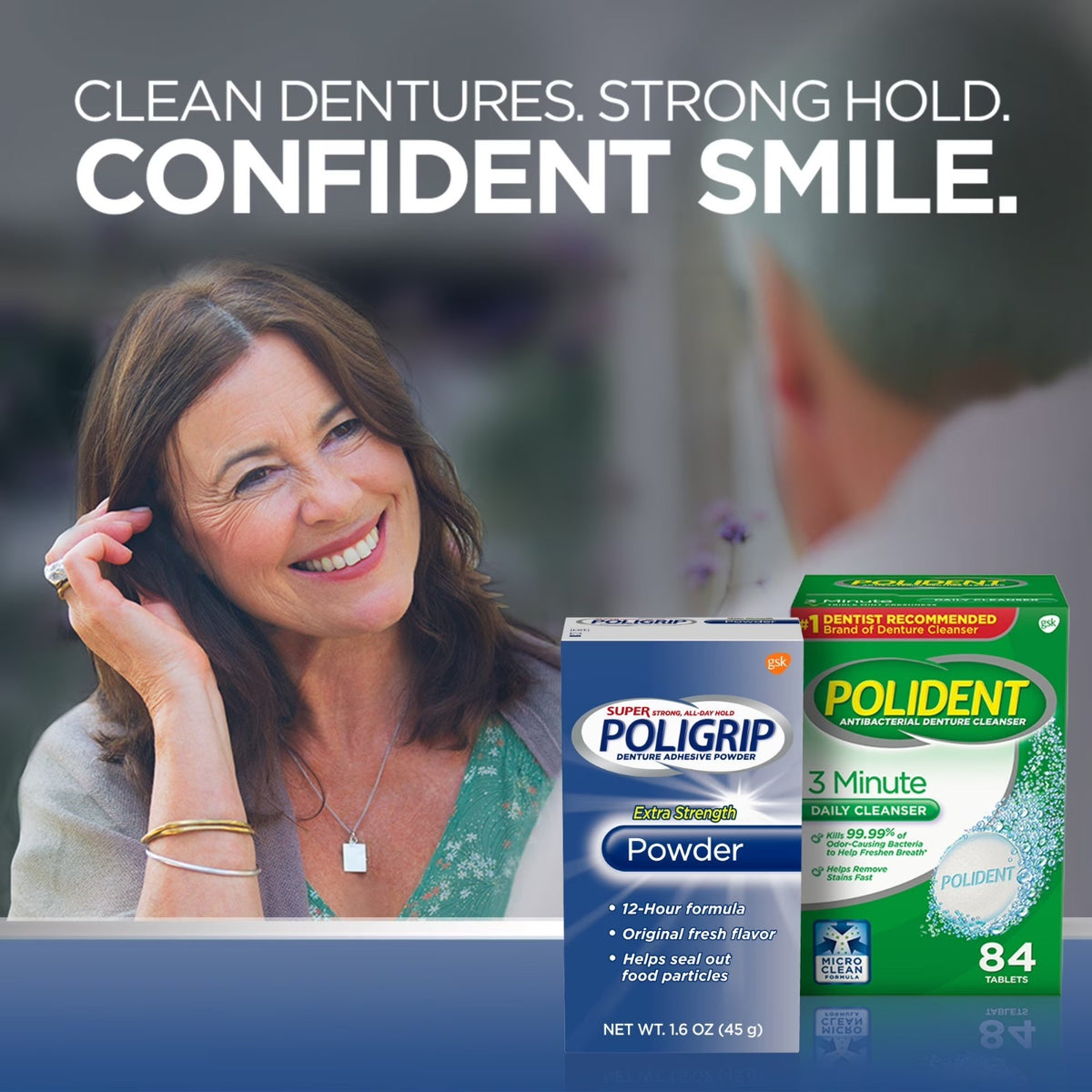 Denture Adhesive Powder Extra Strength 12H Hold Zinc-Free 1.6 Oz