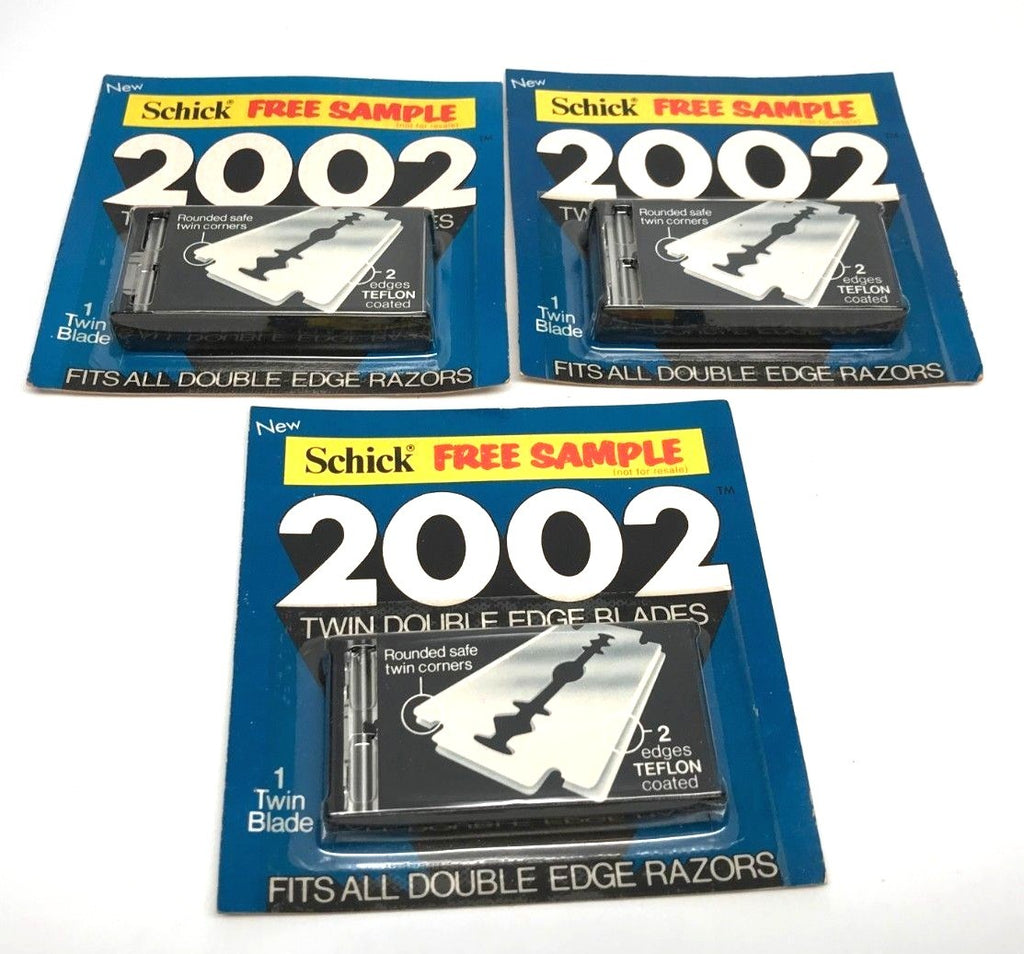 Schick Twin Double Edge Razor Blade Pack of 3 - NOS, Single Blades