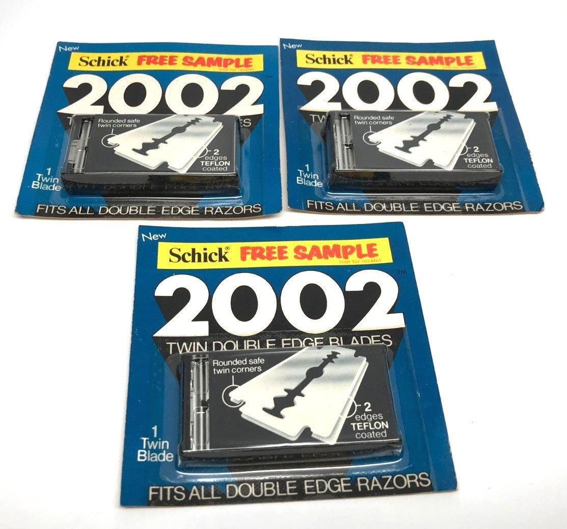 Schick Twin Double Edge Razor Blade Pack of 3 - NOS, Single Blades