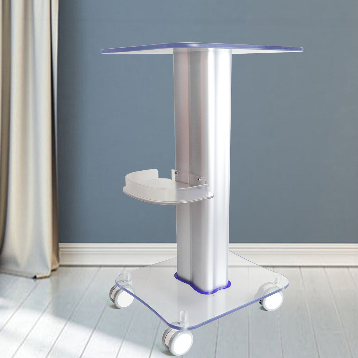 Acrylic Rolling Cart for Beauty Salons and Spas - Trolley with 4 Wheels