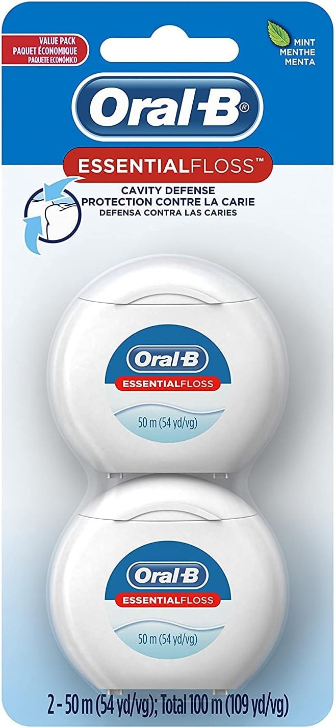 Dental Floss Pack of 2 - 50 M Shred Resistant Cavity Defense Floss