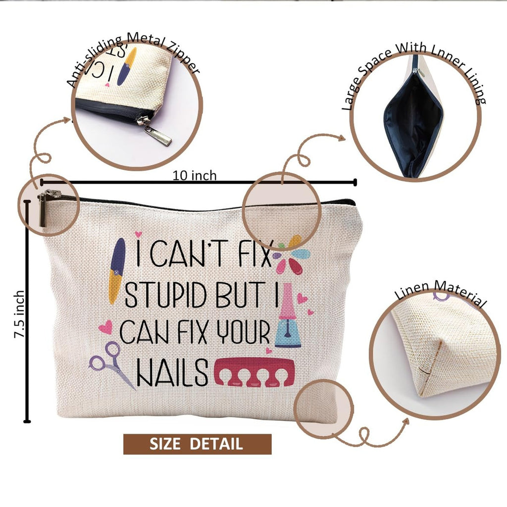 Nail Tech Gifts Makeup Bag for Nail Technicians and Nail Lovers
