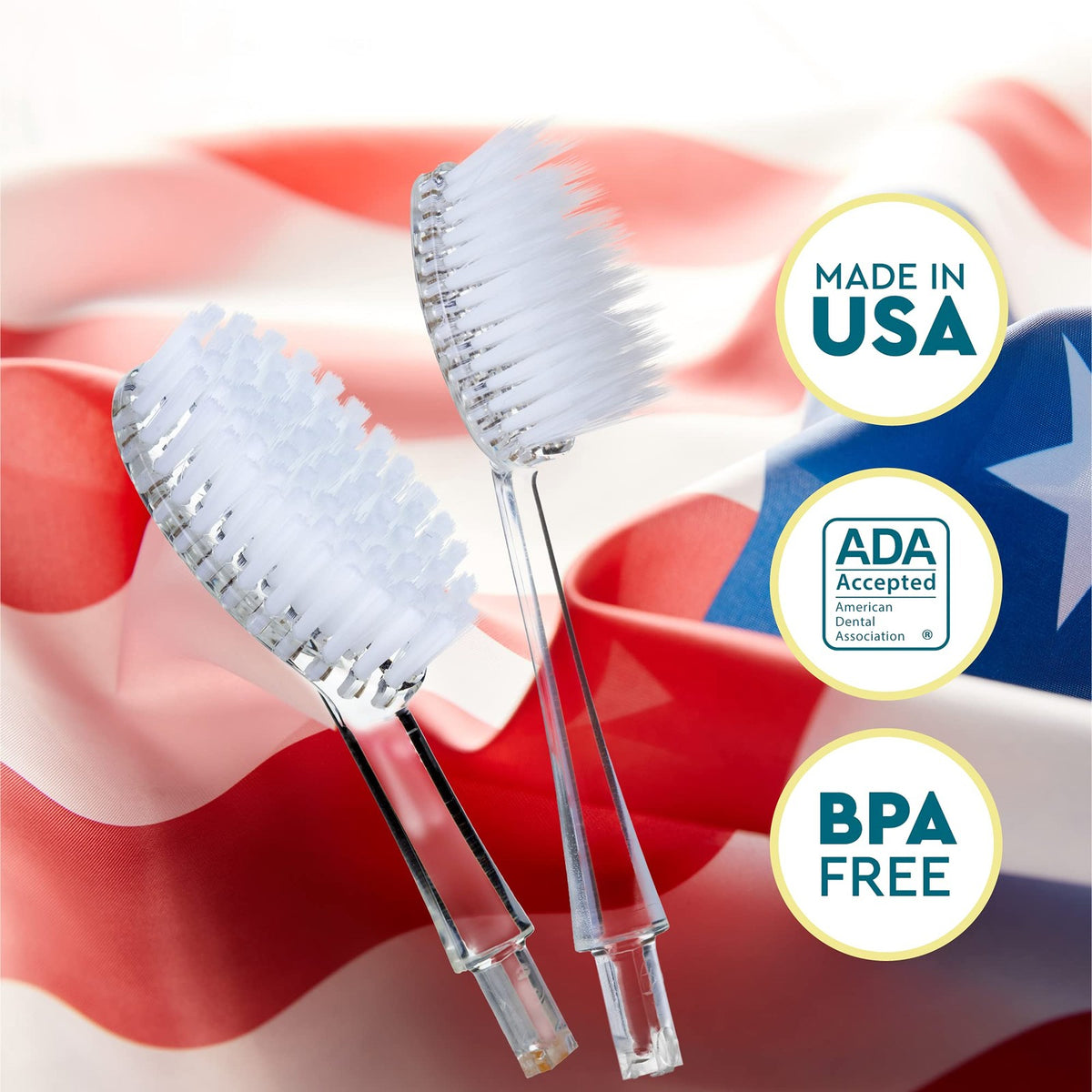 Radius Toothbrush Replacement Heads 2-Pack for Gum Health & Plaque Reduction