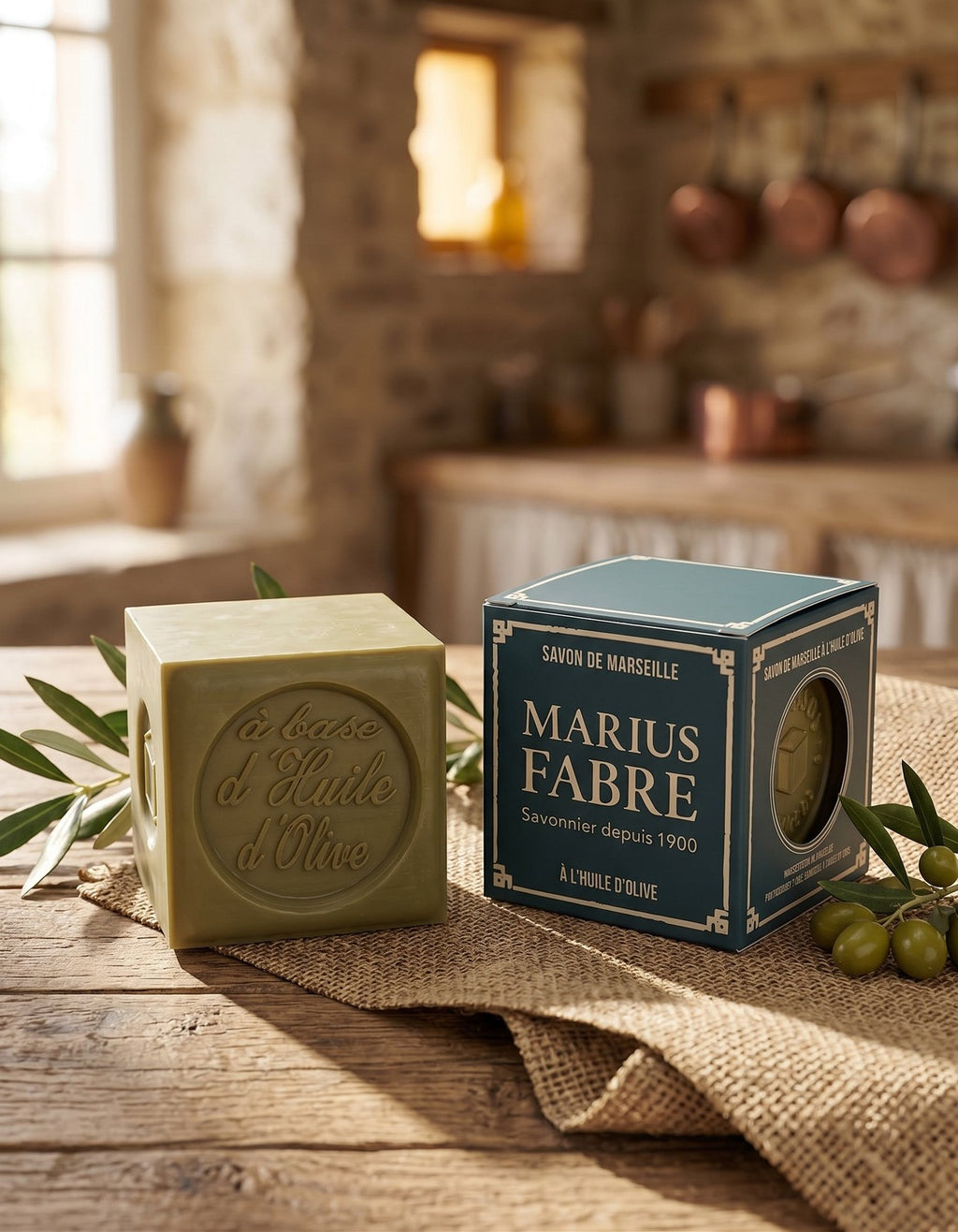Marseille Olive Oil Soap Bars - 3-Pack Vegan Natural Fragrance-Free