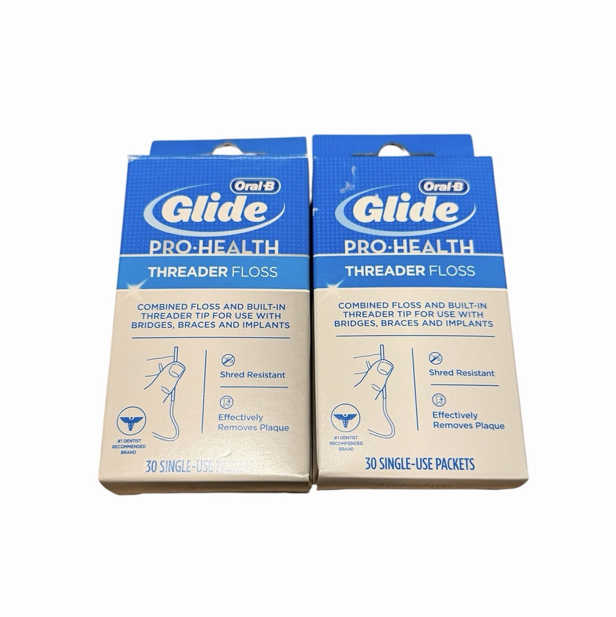 Oral-B Glide Pro-Health Dental Floss Threaders 30 Single Use Packs - 2x