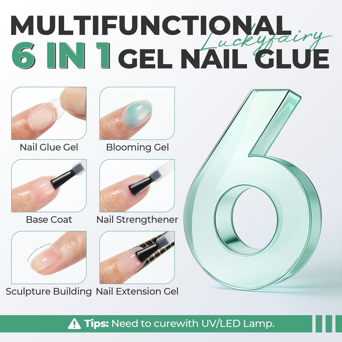 Super Strong Clear Nail Glue Gel 15ml for Nail Tips & Extensions