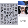 Halloween Spider Web Nail Art Stickers - Self Adhesive Glitter Decals