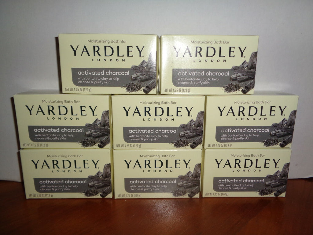 8-Pack Activated Charcoal Moisturizing Bath Soap Bars - Yardley London
