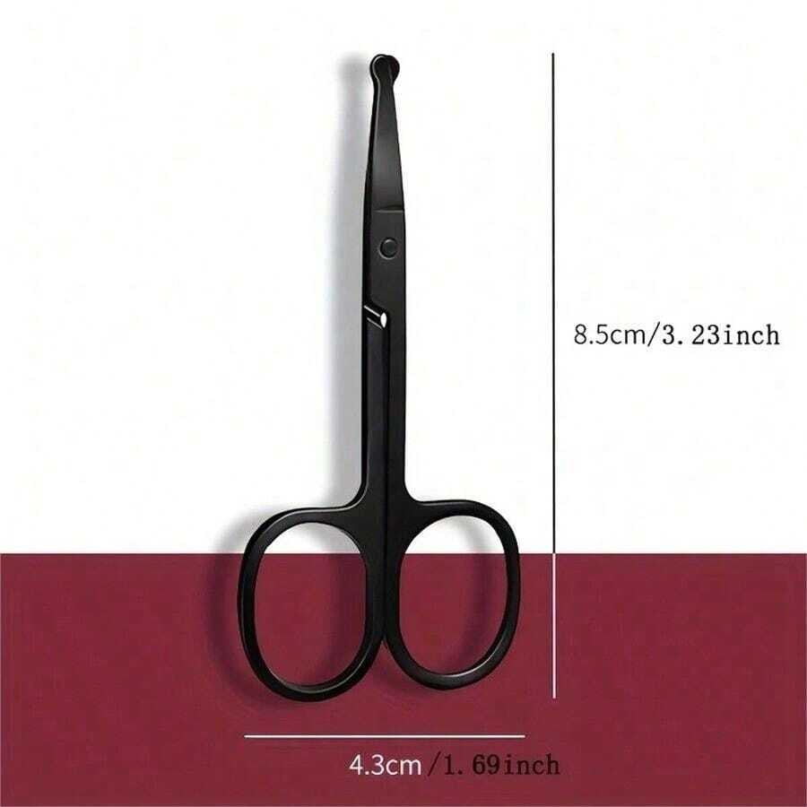 Stainless Steel Nose Hair Scissors with Rounded Tips - Precise Grooming Tool