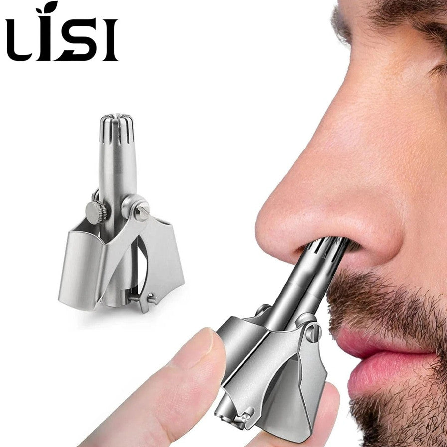 Manual Waterproof Nose & Ear Hair Trimmer Stainless Steel Portable Groomer
