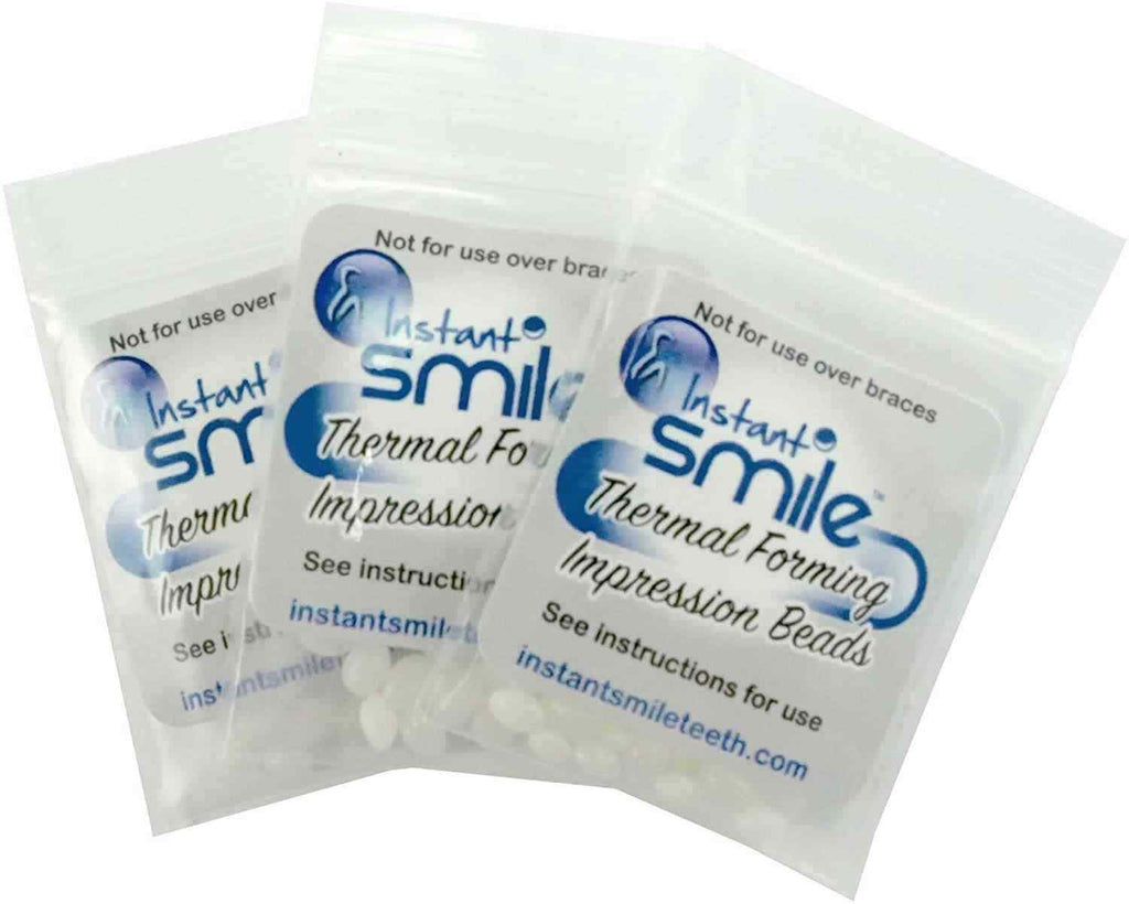 Instant Smile Comfort Fit Flex Veneers Kit with Bright White Upper and Lower Teeth + Impression Beads