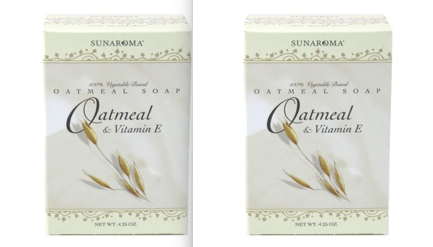 Oatmeal & Vitamin E Bar Soap Pack of 2 - Gentle, Hydrating Skin Care