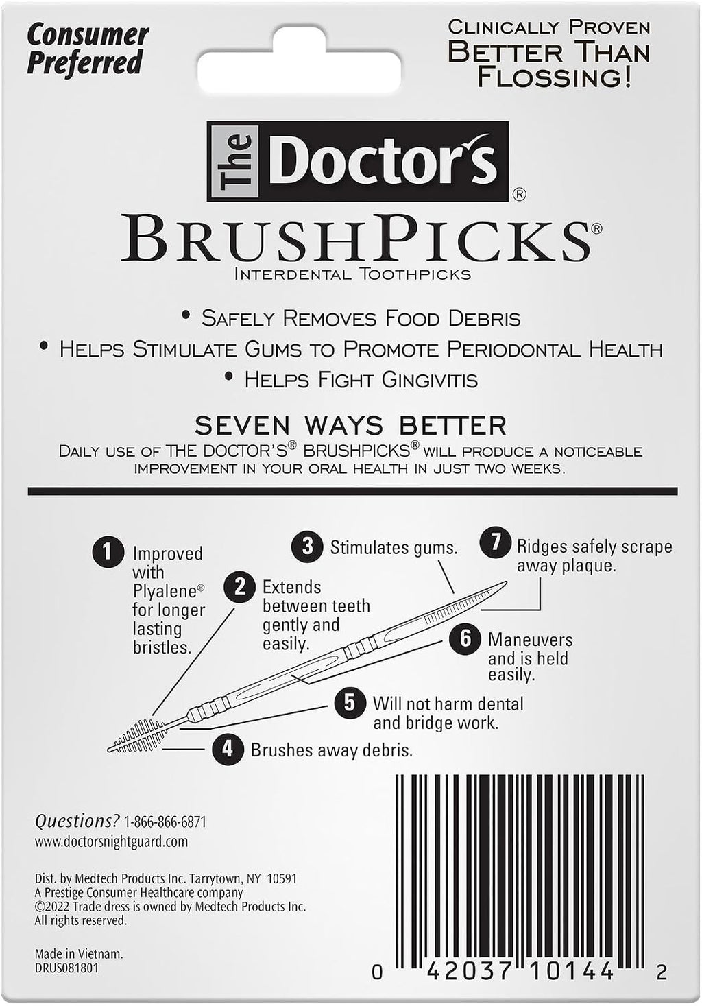Interdental Toothpicks with Brush & Pick - 1,100 Count 4-Pack