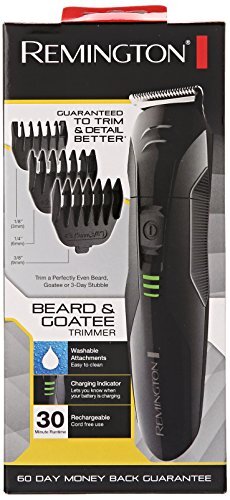Rechargeable Beard & Stubble Trimmer with 3 Attachments - Black
