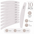 10 Pack Dual Grit Nail Files for Manicure & Pedicure - Emery Boards