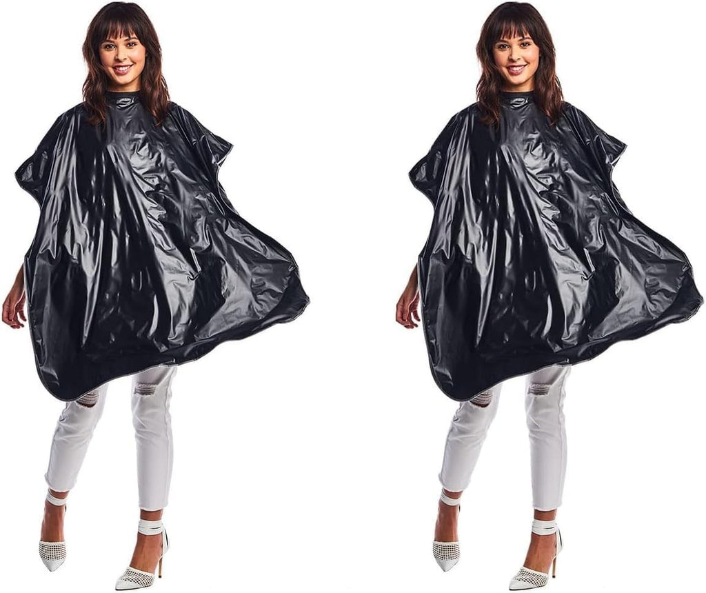Waterproof Salon Shampoo Cape - Stain Resistant Vinyl, Black, 36x54 Inches